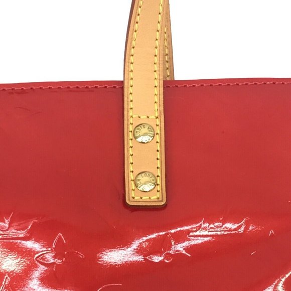 Auth LOUIS VUITTON Reade MM Rouge Monogram Vernis Handbag - Picture 13 of 14